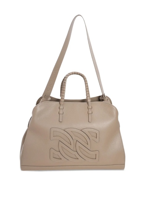 Casadei double C embossed leather tote bag - Brown - zdjęcie produktu nr 2