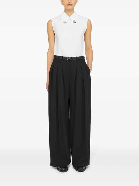 Jil Sander belted wool palazzo pants - Black - zdjęcie produktu nr 1
