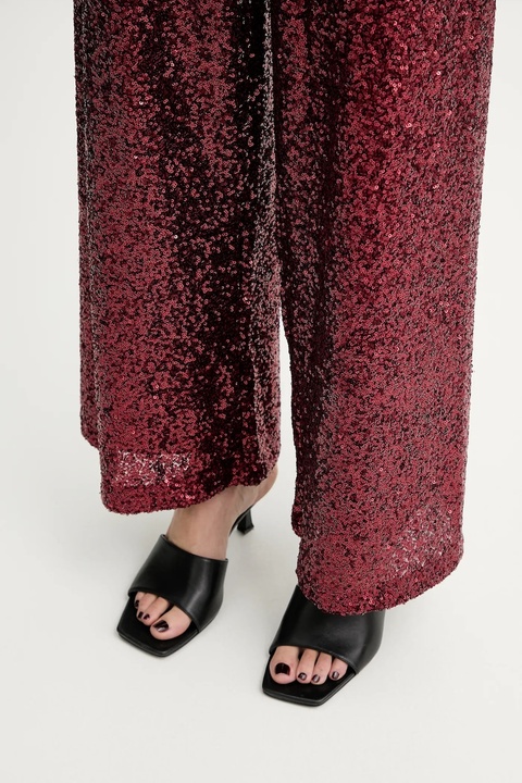 Answear.LAB spodnie damskie kolor bordowy szerokie high waist - zdjęcie produktu nr 2