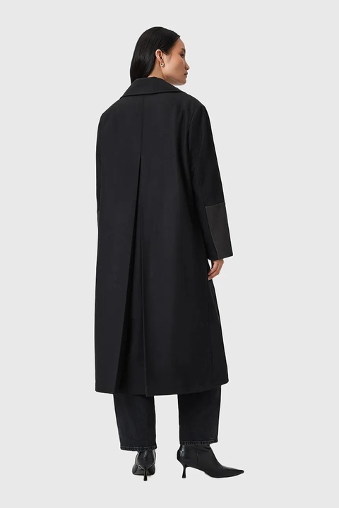 AllSaints płaszcz z dodatkiem wełny SELLMA kolor czarny W020OD - zdjęcie produktu nr 1