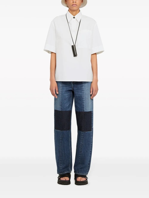 Jil Sander straight-leg cotton trousers - Blue - zdjęcie produktu nr 1