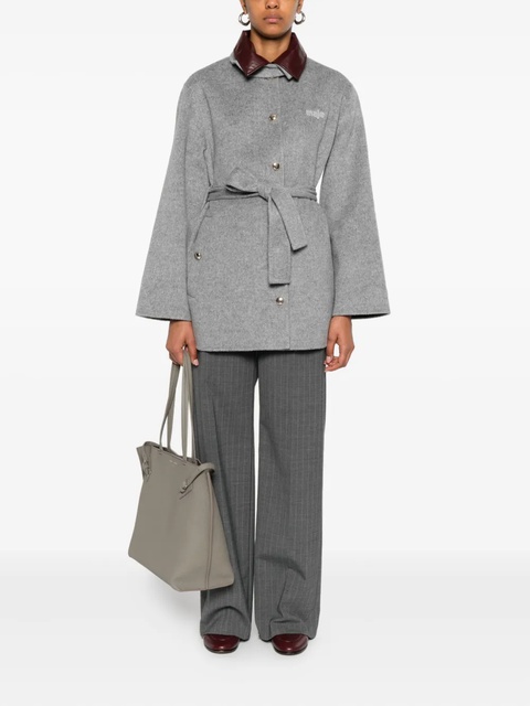 Maje wool-blend belted coat - Grey - zdjęcie produktu nr 2
