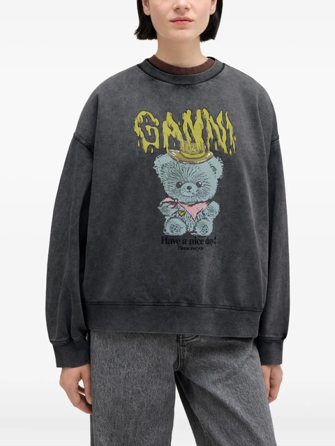 GANNI graphic-print sweatshirt - Grey - zdjęcie produktu nr 1