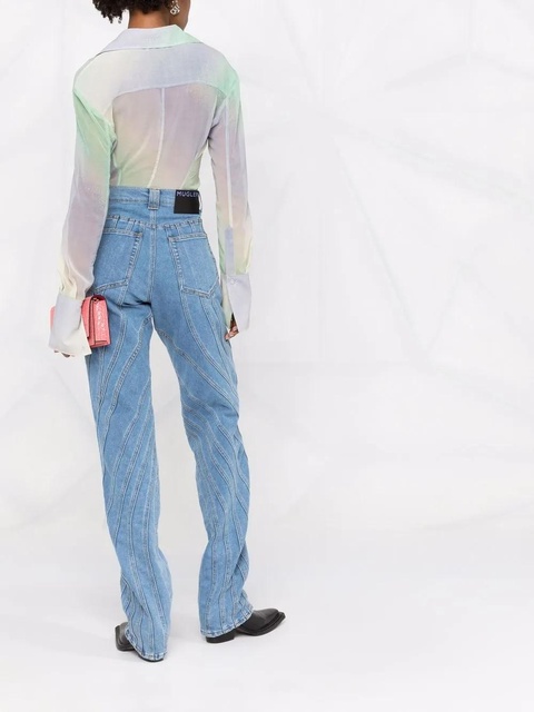 The Attico gradient mesh button-up shirt - Green - zdjęcie produktu nr 2
