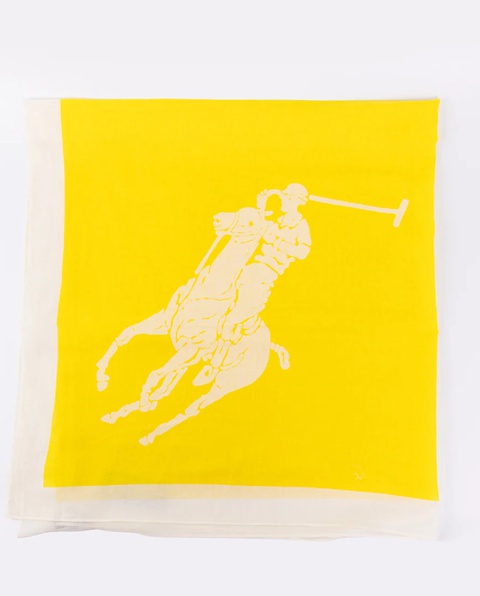 RALPH LAUREN - Żółta chusta z jeźdźcem polo - zdjęcie produktu nr 2