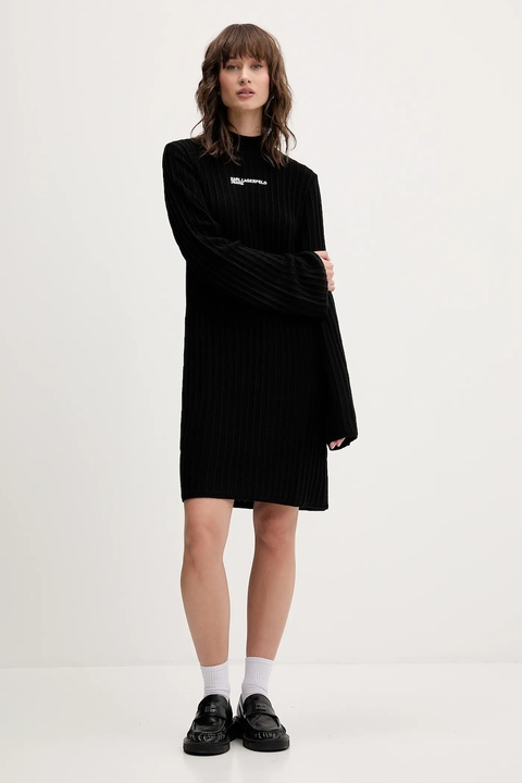 Karl Lagerfeld Jeans sukienka kolor czarny mini prosta A4W13012 - zdjęcie produktu nr 1