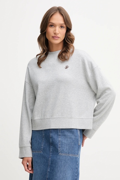 Tommy Hilfiger bluza damska kolor szary gładka WW0WW46152 - zdjęcie produktu nr 1