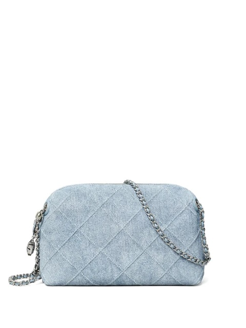 Tory Burch Fleming quilted denim crossbody bag - Blue - zdjęcie produktu nr 1