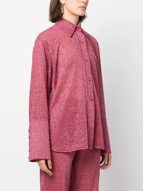 Oséree Lumière Lurex buttoned blouse - Red - zdjęcie produktu nr 2
