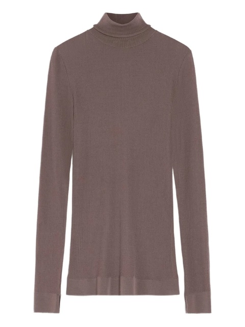 LEMAIRE turtleneck ribbed top - Brown - zdjęcie produktu nr 1