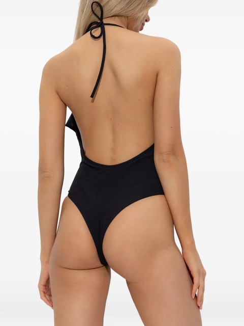 Balmain ruffled halterneck swimsuit - Black - zdjęcie produktu nr 2