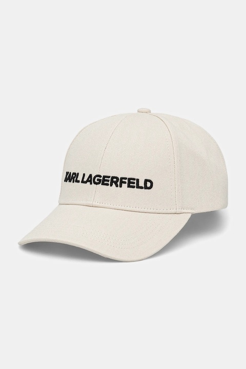 Karl Lagerfeld czapka z daszkiem bawełniana kolor biały z aplikacją A1W33071 - zdjęcie produktu nr 1