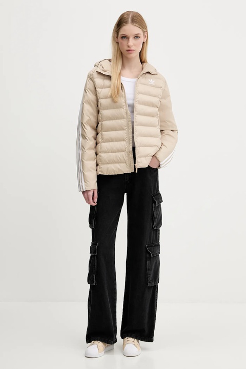 adidas Originals kurtka Slim Jacket kolor beżowy przejściowa JX2940 - zdjęcie produktu nr 2