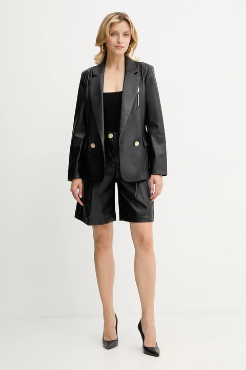 Armani Exchange szorty damskie kolor czarny gładkie high waist XW001265 AF16106 - zdjęcie produktu nr 2