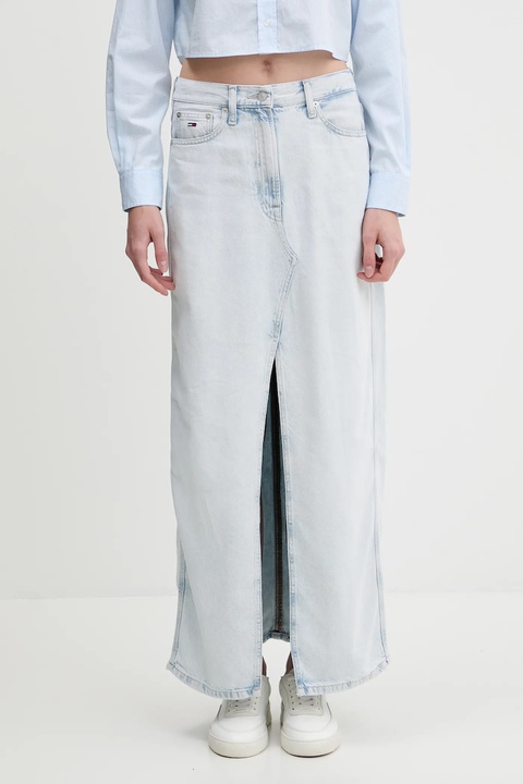 Tommy Jeans spódnica jeansowa kolor niebieski maxi prosta DW0DW21069 - zdjęcie produktu nr 1