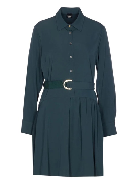 PINKO belted shirt mini dress - Green - zdjęcie produktu nr 1