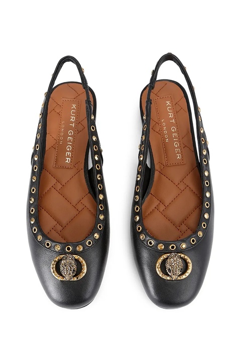 Kurt Geiger London baleriny skórzane Chelsea Ballet Sling kolor czarny z odkrytą piętą 4735100109 - zdjęcie produktu nr 2
