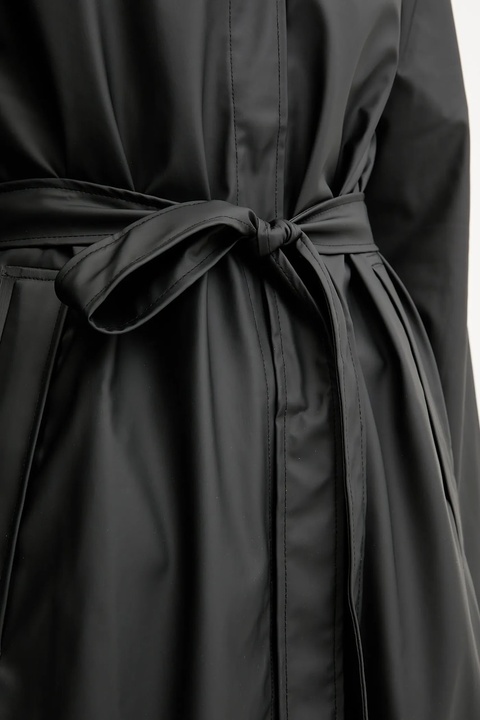 Rains kurtka 12040 A-Line Longer W Jacket kolor czarny przejściowa 12040 - zdjęcie produktu nr 2