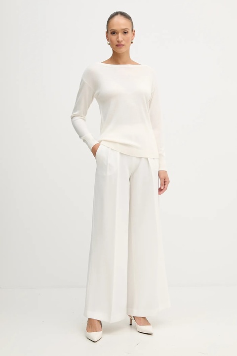 Sisley sweter wełniany damski kolor beżowy lekki 11BAM1A48 - zdjęcie produktu nr 1