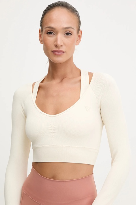 Guess longsleeve PEONY damskie kolor beżowy V5YP06 Z3OA0 - zdjęcie produktu nr 2