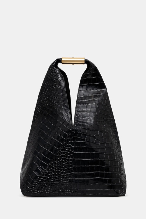 MM6 Maison Margiela torebka skórzana kolor czarny SB6WD0043.P8650.T8013 - zdjęcie produktu nr 1