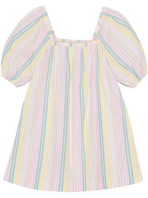 GANNI stripe-print cotton minidress - Pink - zdjęcie produktu nr 1