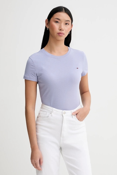 Tommy Jeans t-shirt bawełniany damski kolor fioletowy DW0DW20459 - zdjęcie produktu nr 1