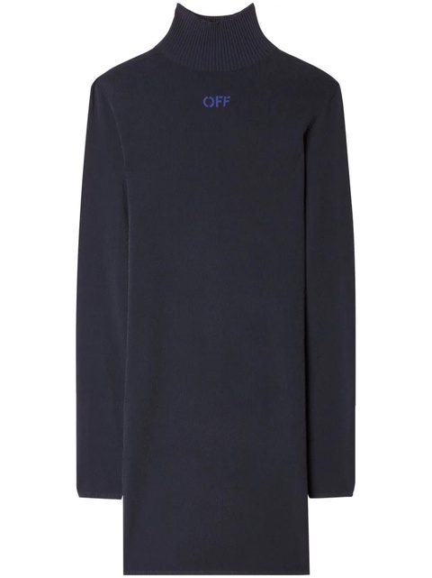 Off-White intarsia-knit minidress - Blue - zdjęcie produktu nr 1