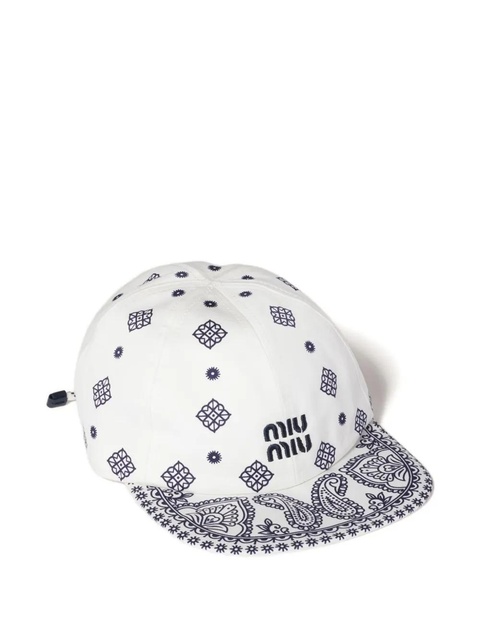 Miu Miu paisley-print baseball cap - White - zdjęcie produktu nr 2