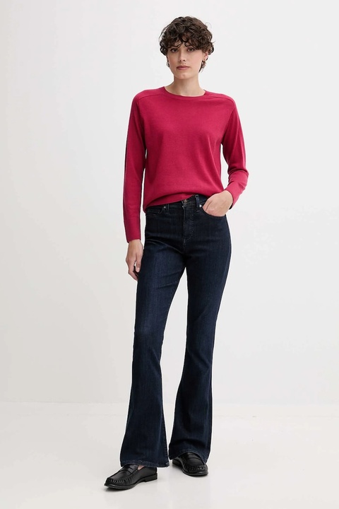 United Colors of Benetton sweter wełniany damski kolor różowy lekki 11AHD10CV - zdjęcie produktu nr 2