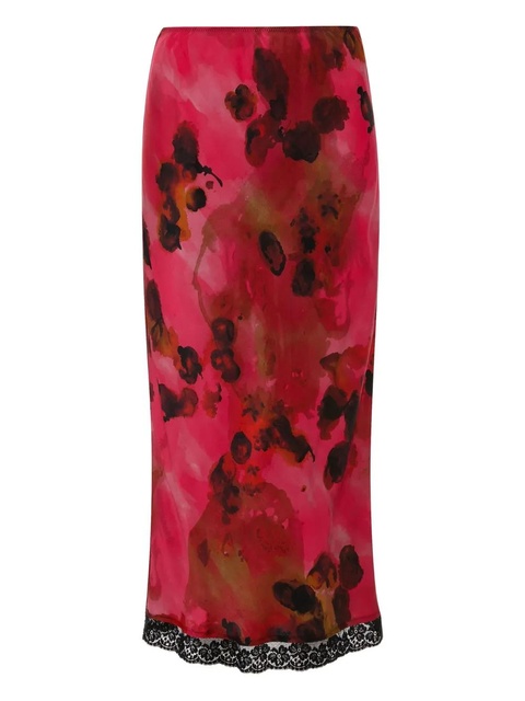 Victoria Beckham Lace Trim Slip midi skirt - Pink - zdjęcie produktu nr 1