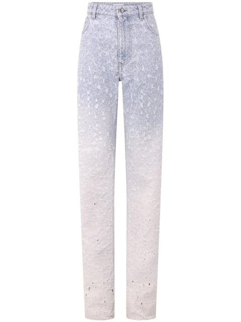 Rabanne distressed ombré straight-leg jeans - Blue - zdjęcie produktu nr 1