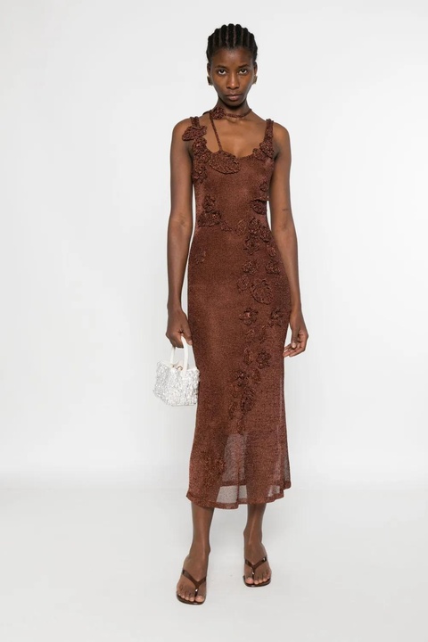 Cult Gaia Pemma knitted maxi dress - Brown - zdjęcie produktu nr 2