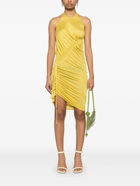 Blumarine gathering-detail crepe mini dress - Yellow - zdjęcie produktu nr 2