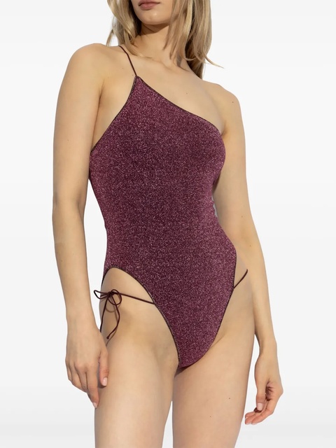 Oséree asymmetric side tie-fastening swimsuit - Purple - zdjęcie produktu nr 2