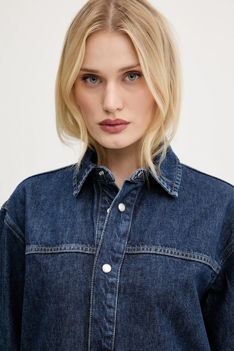 Karl Lagerfeld Jeans kurtka jeansowa kolor granatowy przejściowa A3W11004 - zdjęcie produktu nr 2