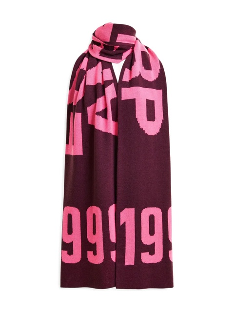 Essentiel Antwerp intarsia logo scarf - Red - zdjęcie produktu nr 2