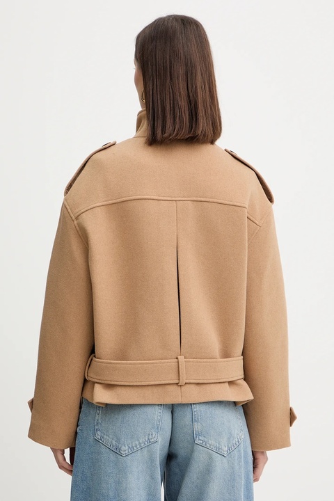 Morgan płaszcz z dodatkiem wełny kolor beżowy GMOT - zdjęcie produktu nr 2