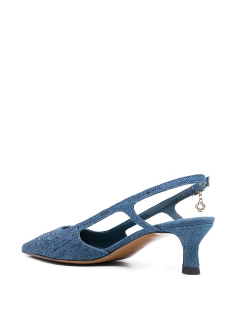 Maje 50mm crystal-embellished pumps - Blue - zdjęcie produktu nr 2