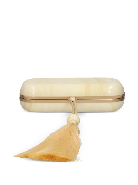 Cult Gaia Yasmin marble-effect tassel clutch - Neutrals - zdjęcie produktu nr 2