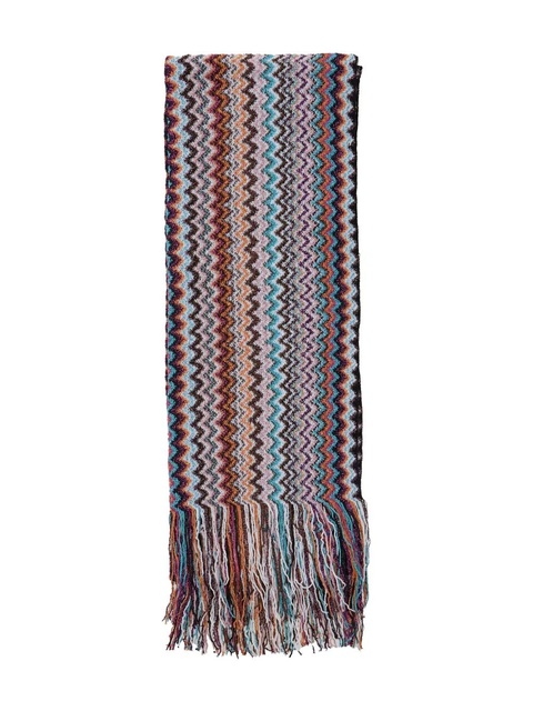 Missoni zigzag-pattern fringed scarf - Red - zdjęcie produktu nr 1