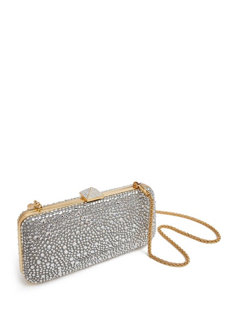 Valentino Garavani Carry Secrets rhinestone-embellished clutch bag - Silver - zdjęcie produktu nr 2