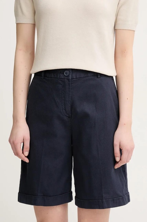 United Colors of Benetton szorty damskie kolor granatowy gładkie high waist 4CDRD901W - zdjęcie produktu nr 1
