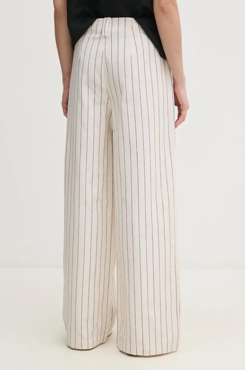 Pepe Jeans spodnie lniane HERLY damskie kolor beżowy szerokie high waist PL211806 - zdjęcie produktu nr 2