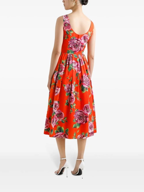 Dolce & Gabbana floral-print midi dress - Red - zdjęcie produktu nr 2
