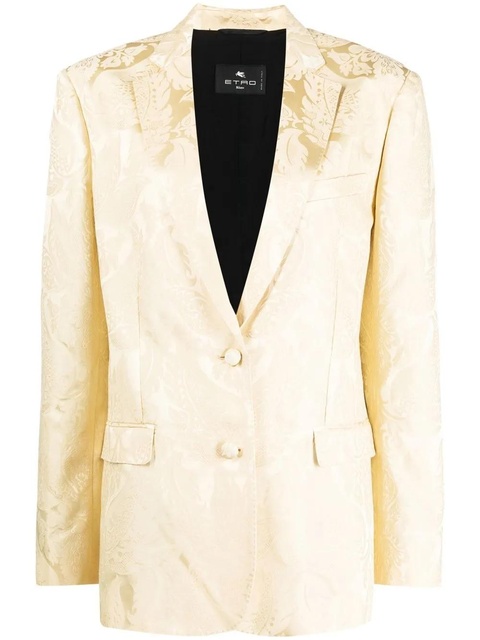 ETRO patterned-jacquard single-breasted blazer - Yellow - zdjęcie produktu nr 1