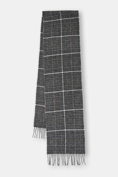 Barbour szalik wełniany kolor szary wzorzysty USC0400 - zdjęcie produktu nr 2