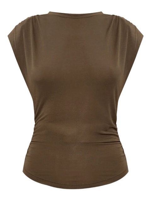 MARANT ÉTOILE gathered-shoulder T-shirt - Green - zdjęcie produktu nr 1