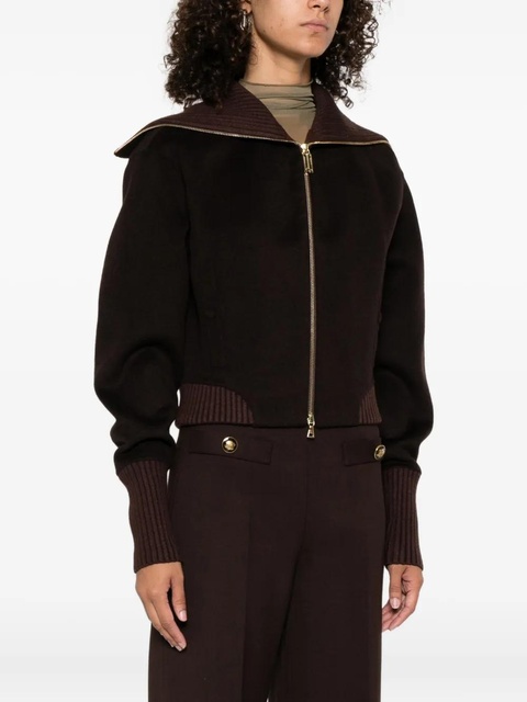 Victoria Beckham high-neck zip-front jacket - Brown - zdjęcie produktu nr 2