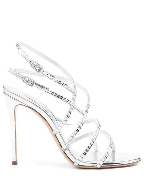 Casadei 80mm Starsway Cage crystal-embellished stiletto pumps - Silver - zdjęcie produktu nr 1